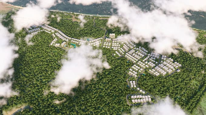 design 3d large scale residential masterplan housing community site plan render
