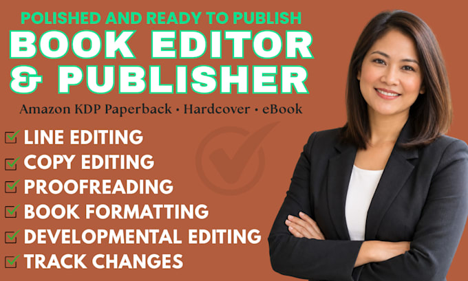 copy editing, book editor, proofreading, fictional book, and book formatting