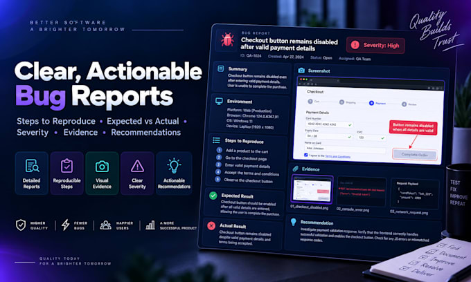 perform end to end QA testing for your web application