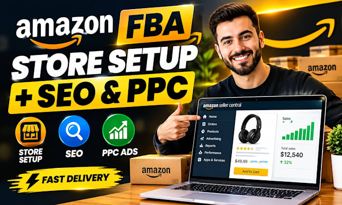 setup fba amazon store setup product listing with seo amazon store ppc