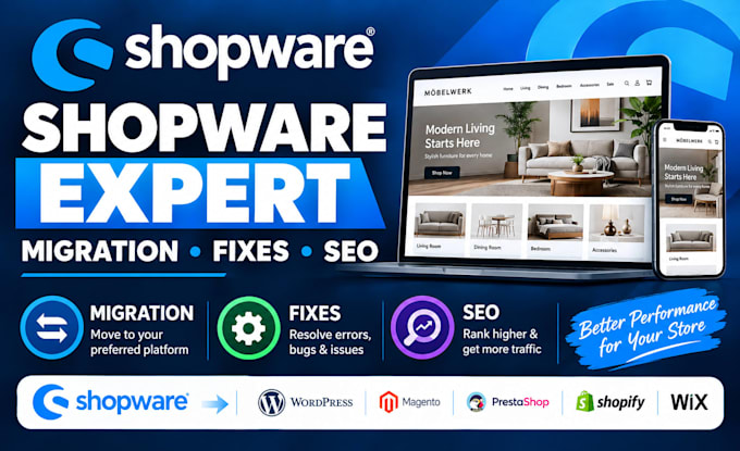 fix shopware issues, migrate shopware store to other cms and optimize SEO