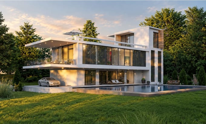 create 3d house modeling, exterior rendering and architectural visualization
