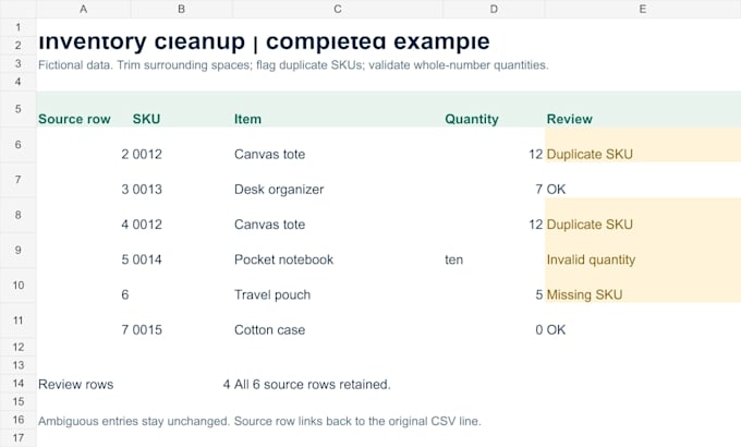 clean and validate your CSV or excel data