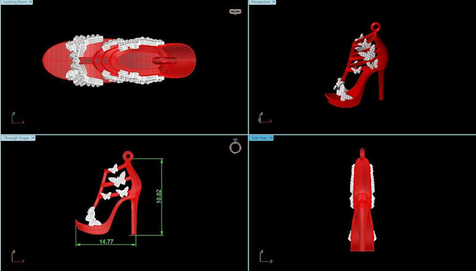 model your 3d heel design from a reference image or sketch