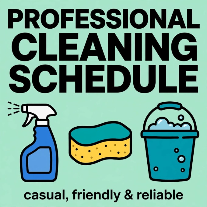 design a printable weekly cleaning schedule planner pdf