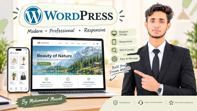 create a professional responsive wordpress website