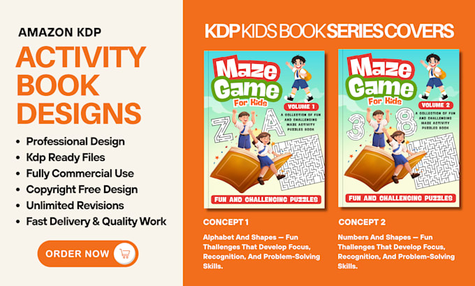 create kids activity book designs for amazon KDP
