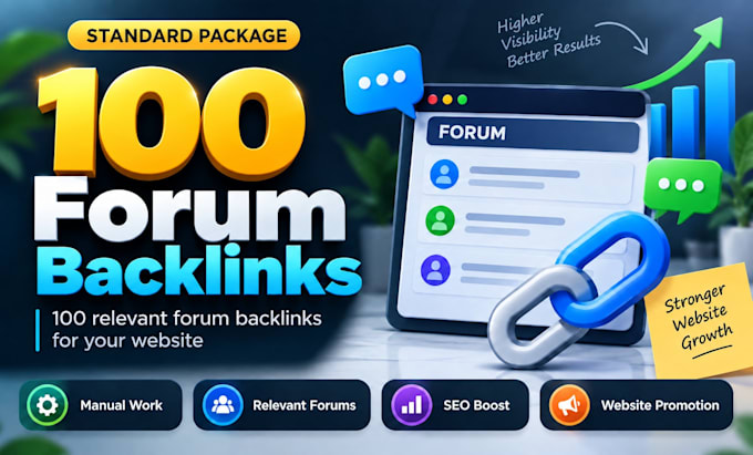 create 50 relevant forum backlinks for SEO