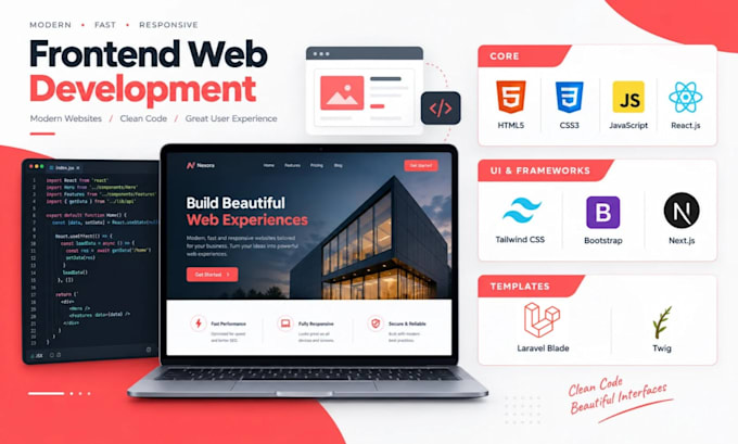 be your frontend web developer using HTML CSS js react tailwind bootstrap