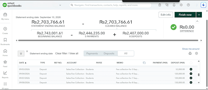 do bank reconciliation quickbooks online