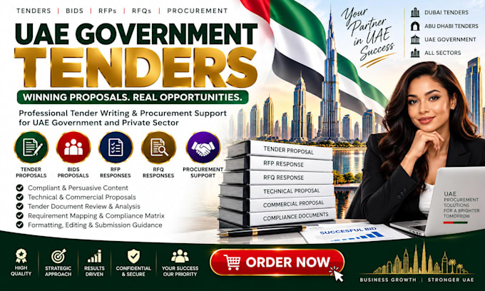 write uae government tenders bids rfps and uae procurement tender proposals