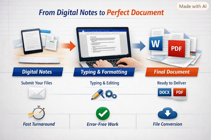 do fast typing, PDF to word and assignment notes
