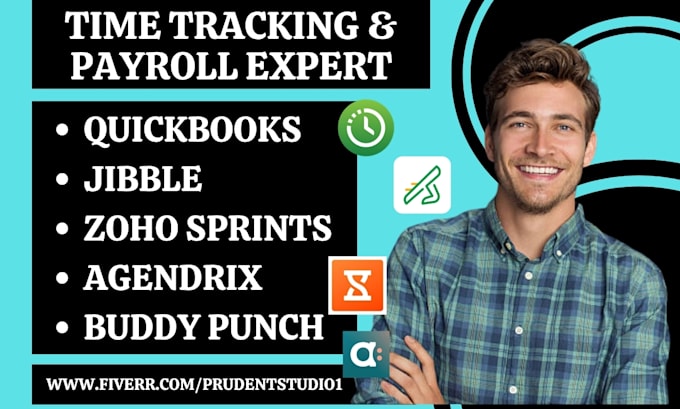 setup time tracking payroll system via jibble zoho sprints quickbooks agendrix