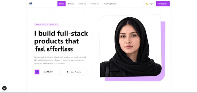 develop a custom full stack web application