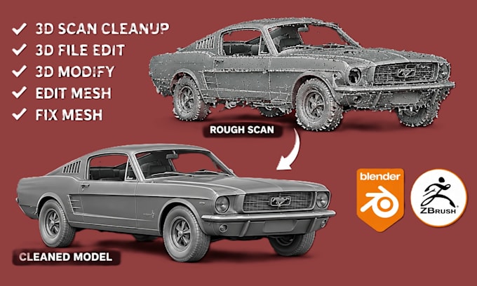 edit stl 3d scan cleanup repair mesh modify optimize 3d model for 3d printing