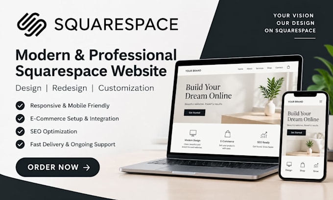 build design or redesign a professional sqaurespace website