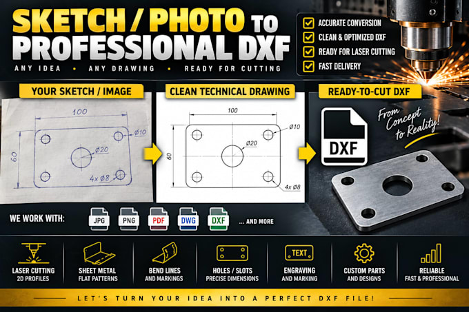create professional dxf files for laser cutting