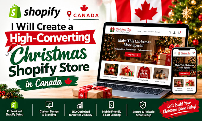 create a higher converting christmas shopify store in canada