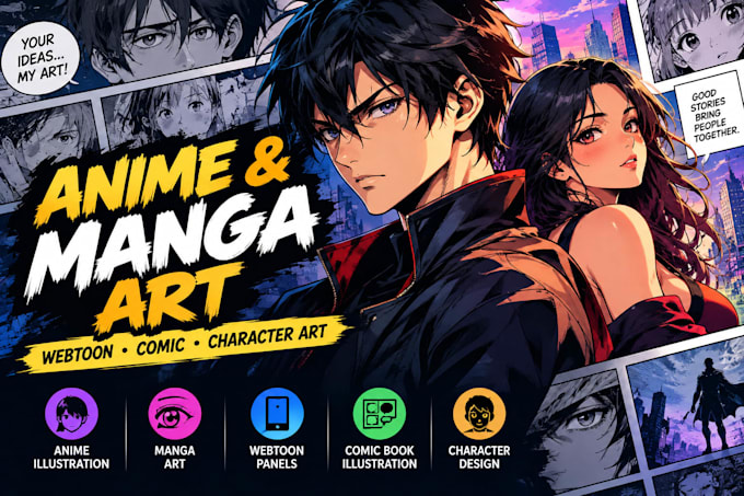 draw anime manga comic book and webtoon illustrations