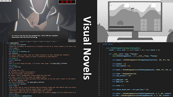 program your visual novel in renpy