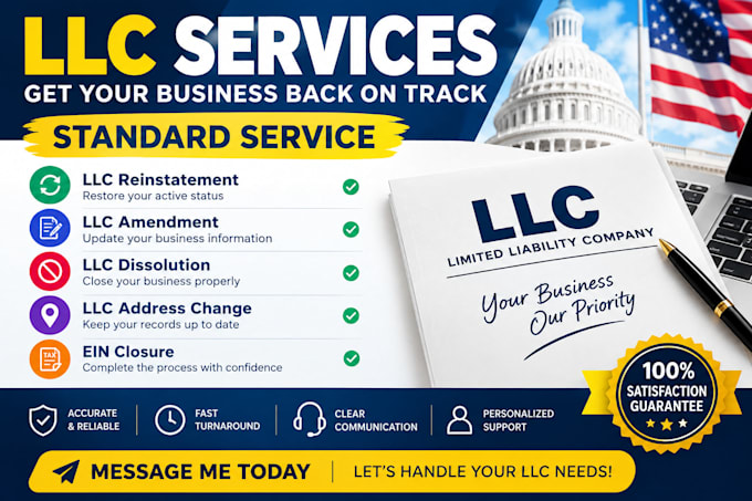 do llc reinstatement amendment dissolution address change and ein closure