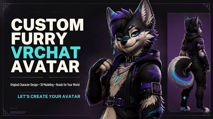 create interactive vrchat avatar vrc furry avatar vr chat model 3d vrc character