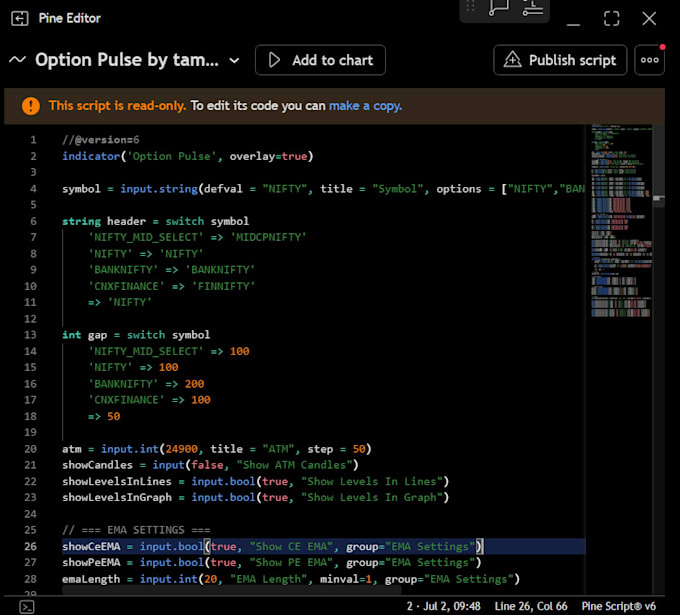 code your tradingview pine script indicator