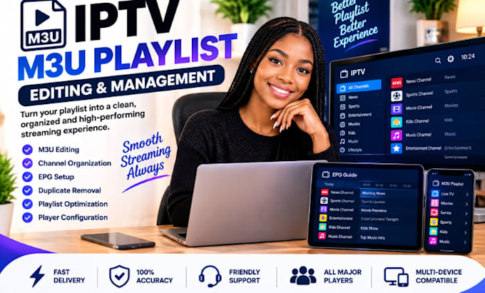 clean, organize and format your m3u playlist