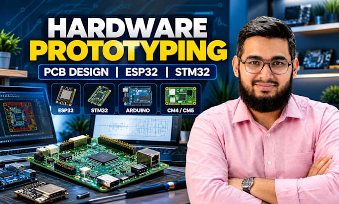 do hardware prototyping, schematic pcb design, esp32, stm32, cm4, cm5, arduino
