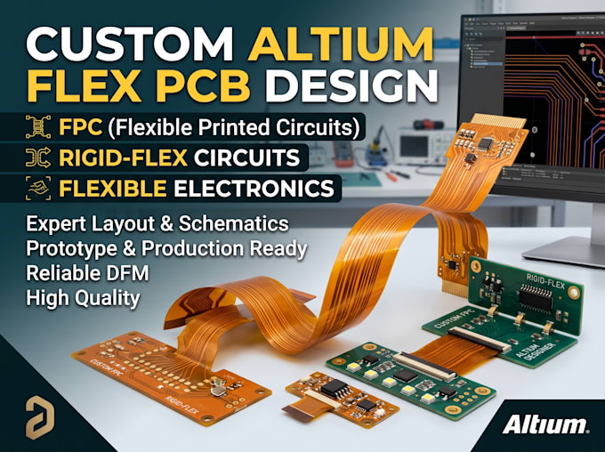 design custom altium flex pcb, fpc, rigid flex and flexible electronics