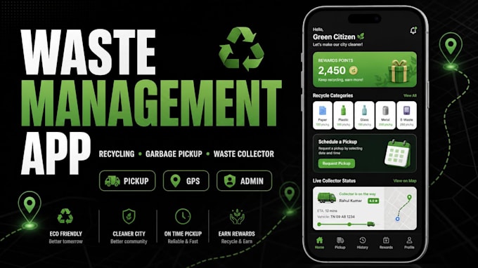 do waste management app, recycling app, garbage pickup app, waste collector app