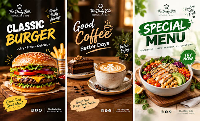design engaging social media posts for restaurants and cafes