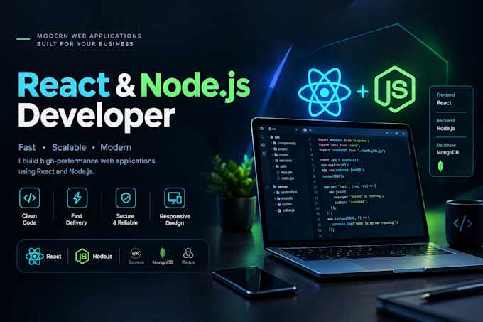 develop full stack web applications and erp systems using react and node