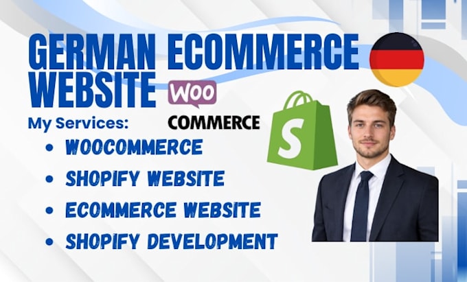 build german ecommerce website, shopware, woocommerce, shopify adobe commerce