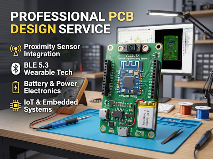 design proximity sensor pcb, ble wearable and battery electronics