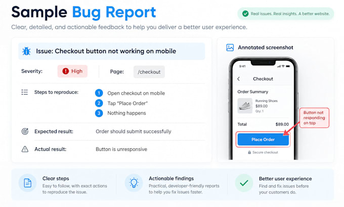 manually test your website and report bugs