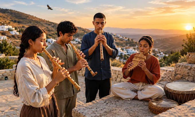 record authentic pan flue, ethnic flute, and wood winds