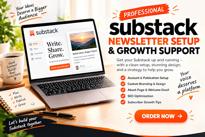 setup and design your substack newsletter and publication