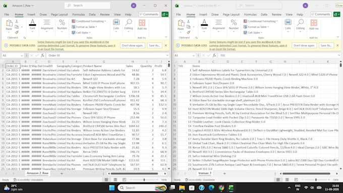 clean, format, merge, split excel data