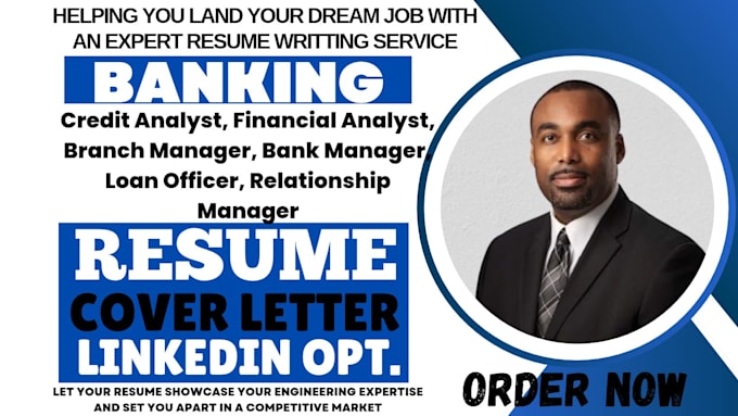 write credit analysts, financial analysts, branch managers, banking resume