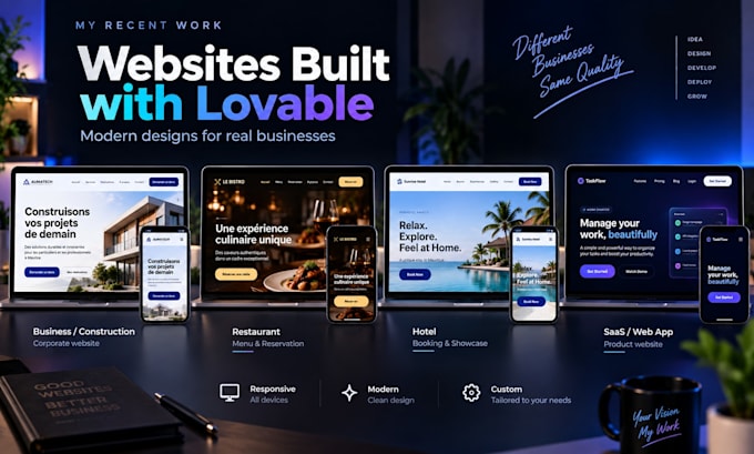 build a modern responsive website with lovable