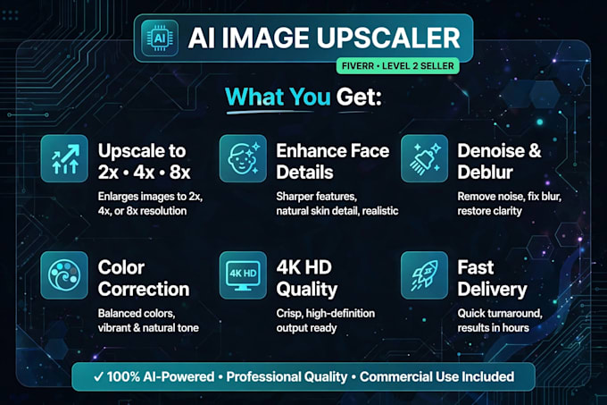 enhance your image to HD 4k, upscale and improve quality