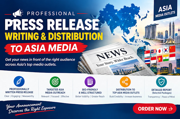 write and distribute your press release to asia media outlets