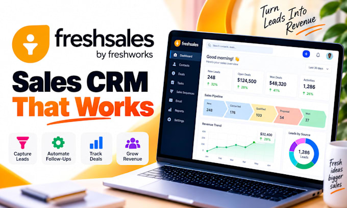 be freshsales web forms, freshsales lead scoring, sales sequences, consultant