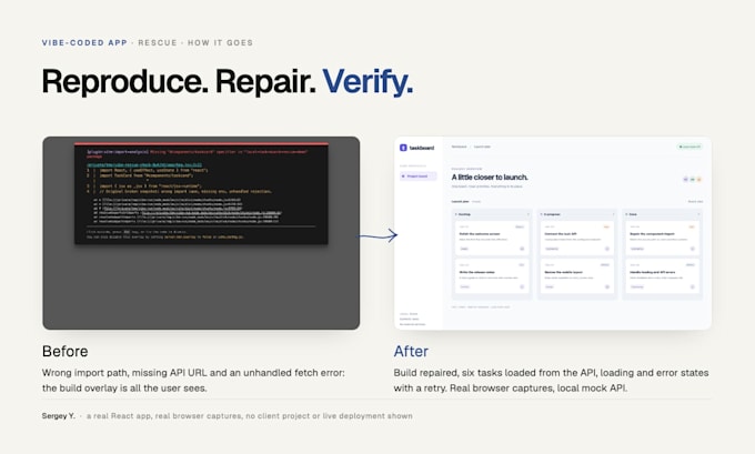 fix and finish your vibe coded app from lovable, bolt or base44