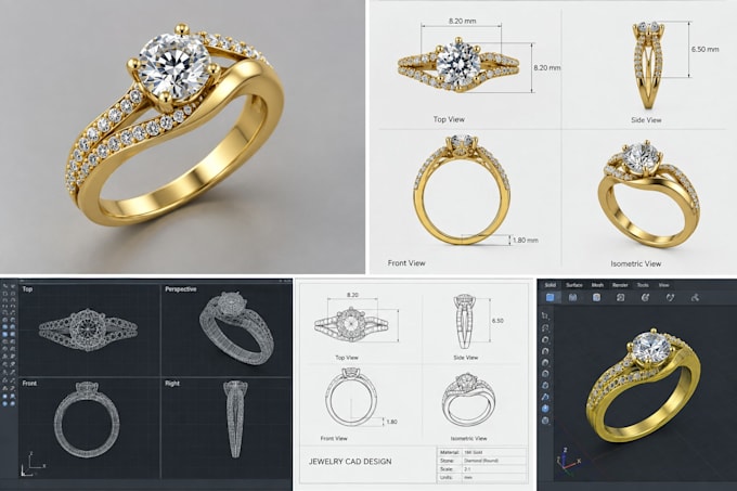 do 3d cad, jewelry, pendant, earring, and ring design