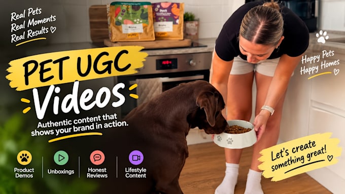 create engaging pet ugc videos for pet brands, products a
