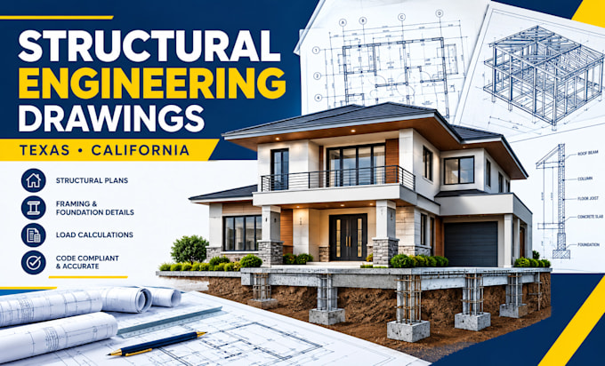 prepare structural engineering drawings for texas and california