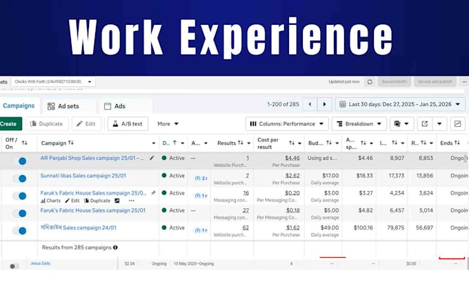 facebook ads and instagram ads campaign setup and management