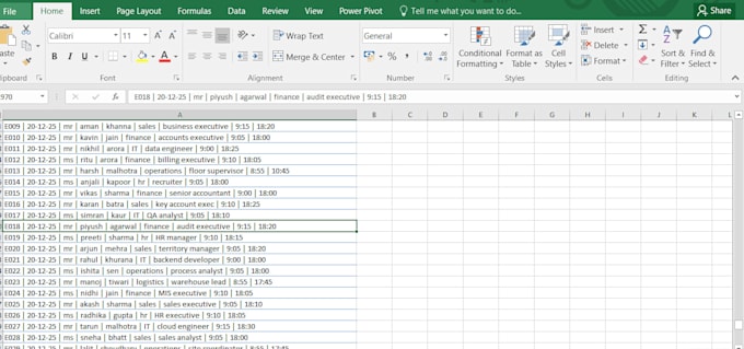 clean, format and organise your excel data